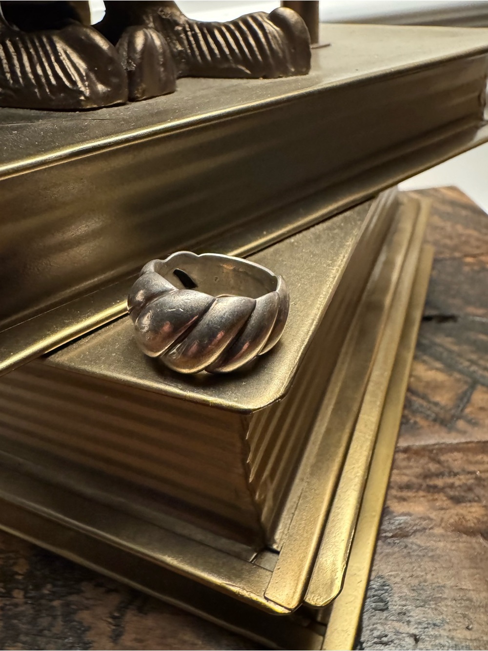 David Yurman Silver Twisted Dome Cable Ring